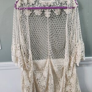 Do Everything in Love Cream Lace Robe